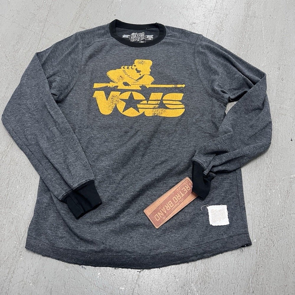 Retro Brand Tennessee Mens Volunteers "Vols" Gray Crewneck Pullover Sweater S‎